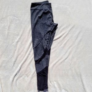 Heather Gray-Black Mesh Yoga Leggings